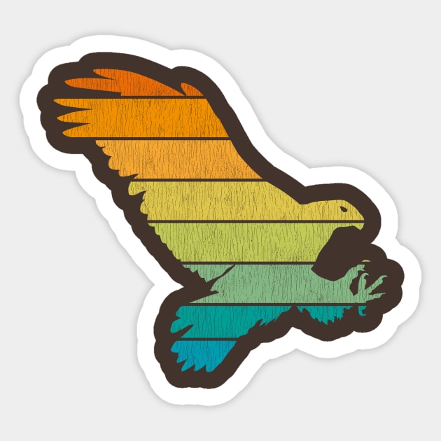 American Bald Eagle Retro Style Sticker by bangtees